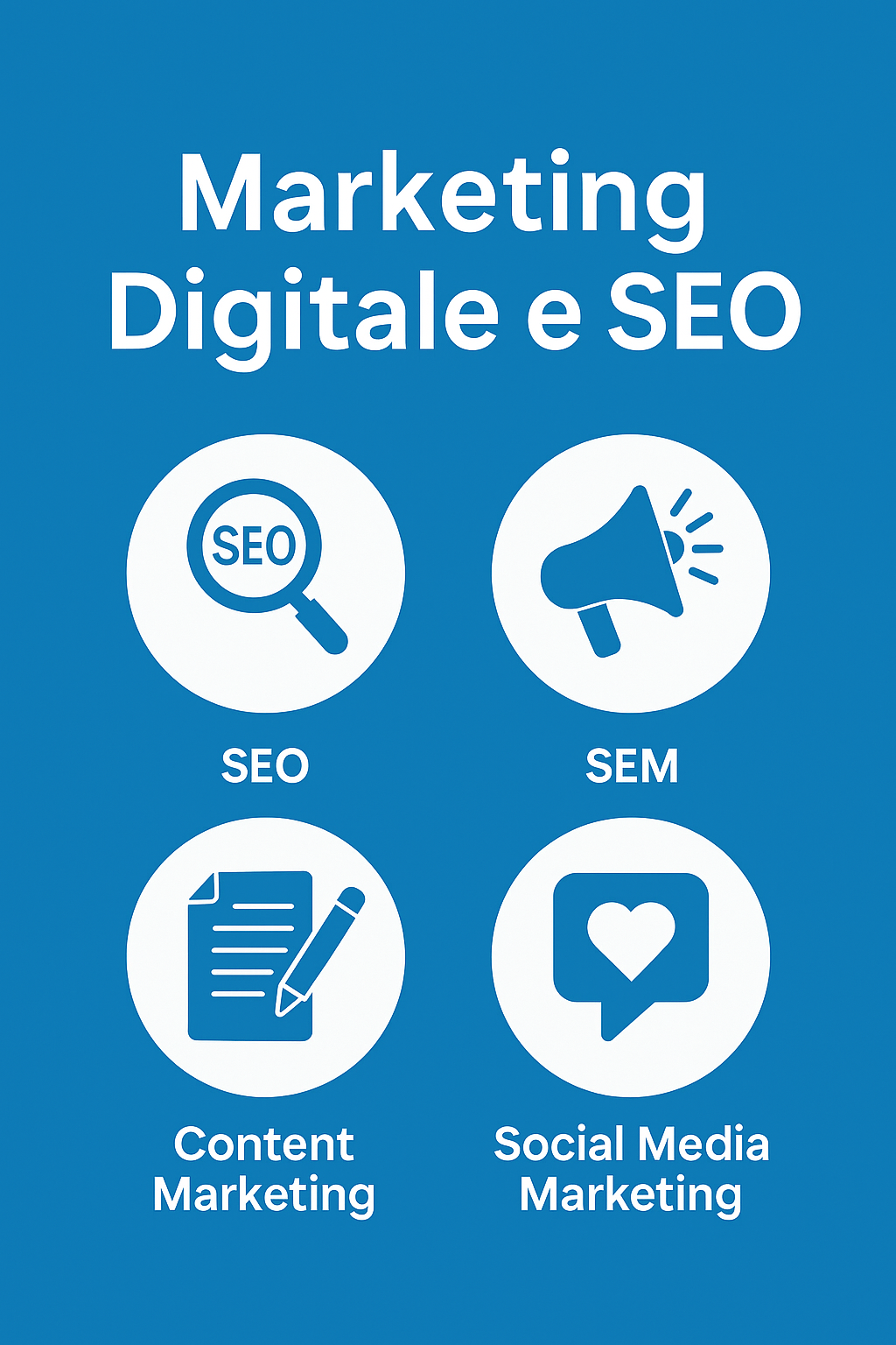 Infografica Marketing Digitale e SEO: icone professionali