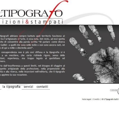 Il Tipografo - Sito internet - Pagina interna